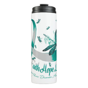 Faith Hope Love Panic Disorder Awareness Dragonfly Thermal Tumbler