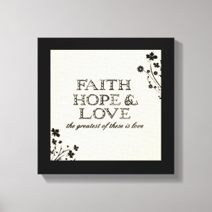 Faith, Hope & Love Parchment Canvas Print