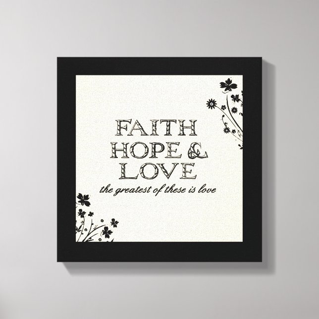 Faith, Hope & Love Parchment Canvas Print (Front)