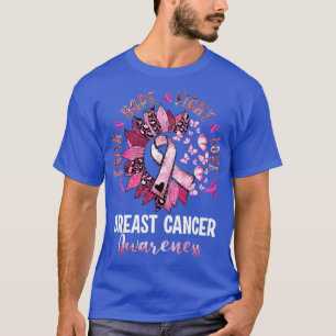 Faith Hope Love Pink Ribbon Leopard Breast Cancer  T-Shirt