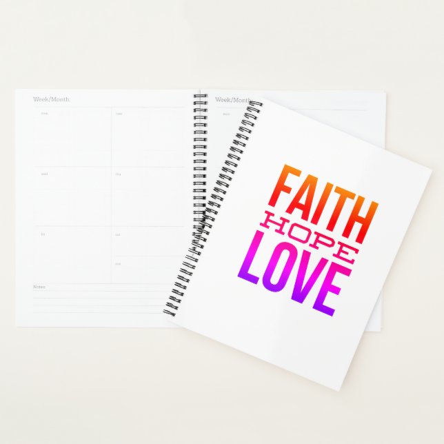 Faith Hope Love Planner (Devant avec enveloppe)