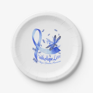 Faith Hope Love Pompe Disease Awareness Dragonfly Paper Plate