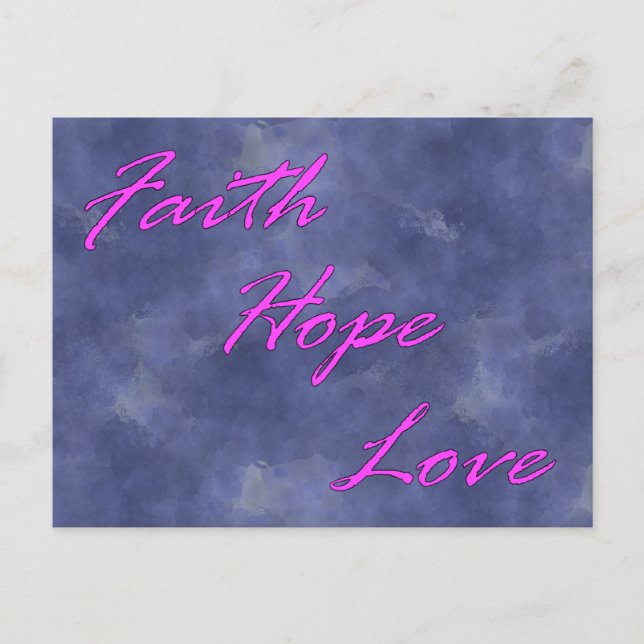 Faith, Hope, Love Postcard (Front)