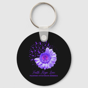 Faith Hope Love Pulmonary Hypertension Awareness Keychain