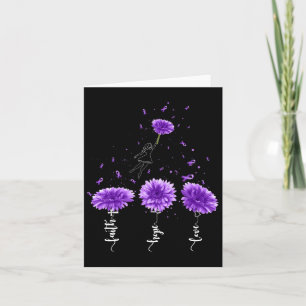 Faith Hope Love Purple Sunflower Fibromyalgia Awar Card