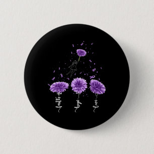 Faith Hope Love Purple Sunflower Overdose Awarenes 2 Inch Round Button