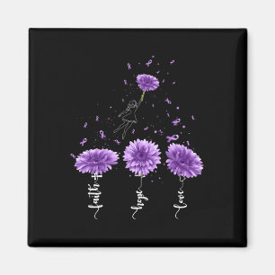 Faith Hope Love Purple Sunflower Overdose Awarenes Magnet