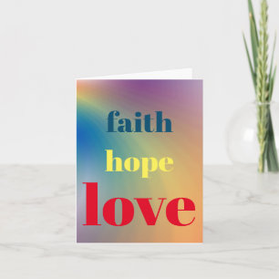 Faith Hope Love Rainbow Colours  Note Card