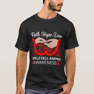 Faith Hope Love Red Butterfly Sickle Cell Anemia A T-Shirt