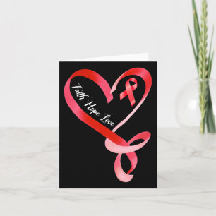 Faith Hope Love Red Ribbon Heart Disease Awareness Card
