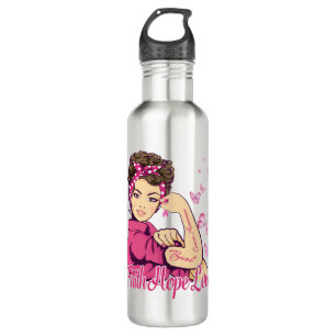 Faith Hope Love Rosie Riveter Breast Cancer 710 Ml Water Bottle