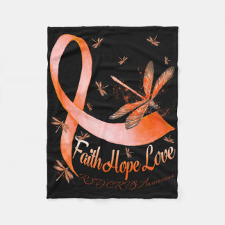 Faith Hope Love Rsd Crps Awareness Dragonfly  Fleece Blanket