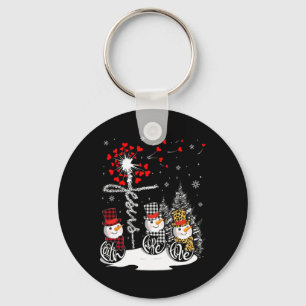 Faith Hope Love Snowman Jesus Dandelion Christian  Keychain