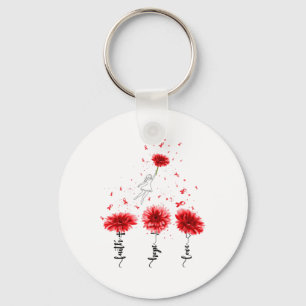 Faith Hope Love Sunflower Heart Disease Awareness Keychain