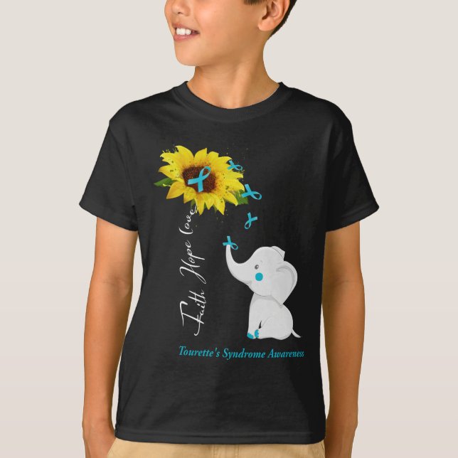 Faith Hope Love Tourette's syndrome Awareness T-Shirt (Front)