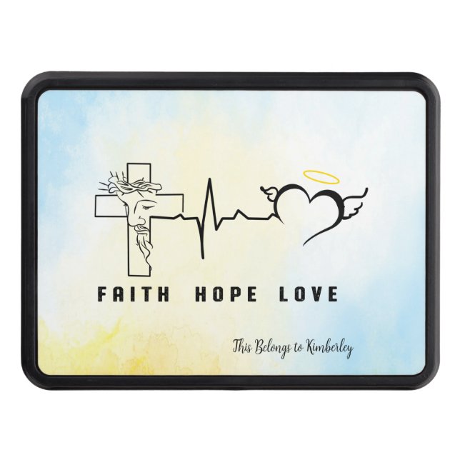 Faith Hope Love  Trailer Hitch Cover (Front)