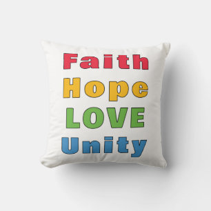 Faith Hope Love Unity Throw Pillow