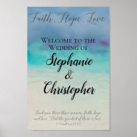 Faith Hope Love Watercolor Bible Verse Wedding