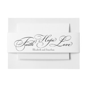 Faith Hope Love Wedding Invitation Belly Bands Band