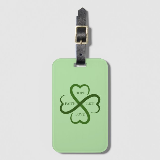 Faith, Hope, Luck, Love  Luggage Tag (Front Vertical)