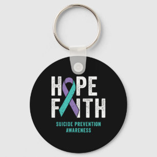 Faith Hope Suicide Prevention Awareness Purple And Keychain