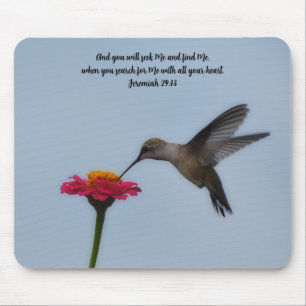 Faith Hummingbird Bible Verse Jeremiah Mouse Pad