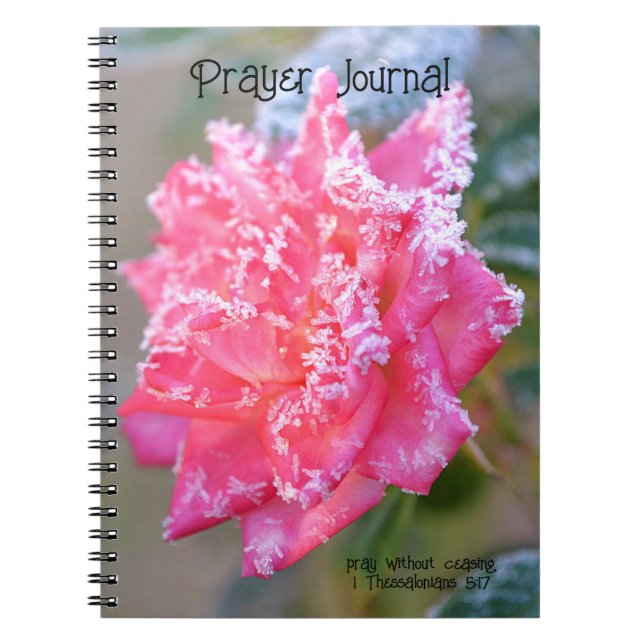 Faith Ice Crystals Rose in Pink Prayer Journal (Front)