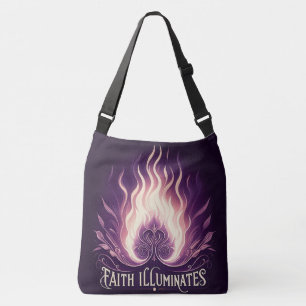 Faith Illuminates Purple Light  Crossbody Bag