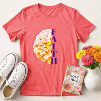 Faith in God Orange Zinnia Floral Christian