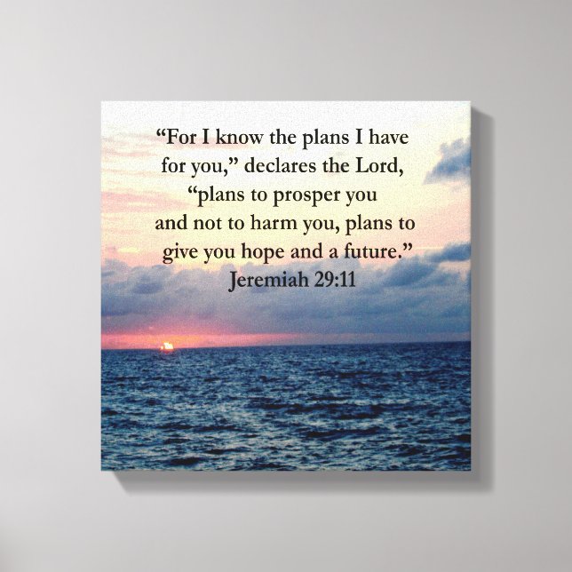 FAITH IN JEREMIAH 29:11 SUNRISE VERSE CANVAS PRINT (Front)