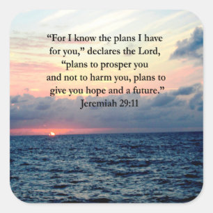 FAITH IN JEREMIAH 29:11 SUNRISE VERSE SQUARE STICKER