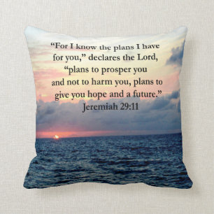 FAITH IN JEREMIAH 29:11 SUNRISE VERSE THROW PILLOW