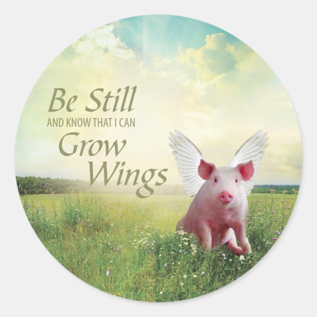 Faith In Pigs Classic Round Sticker (Front)