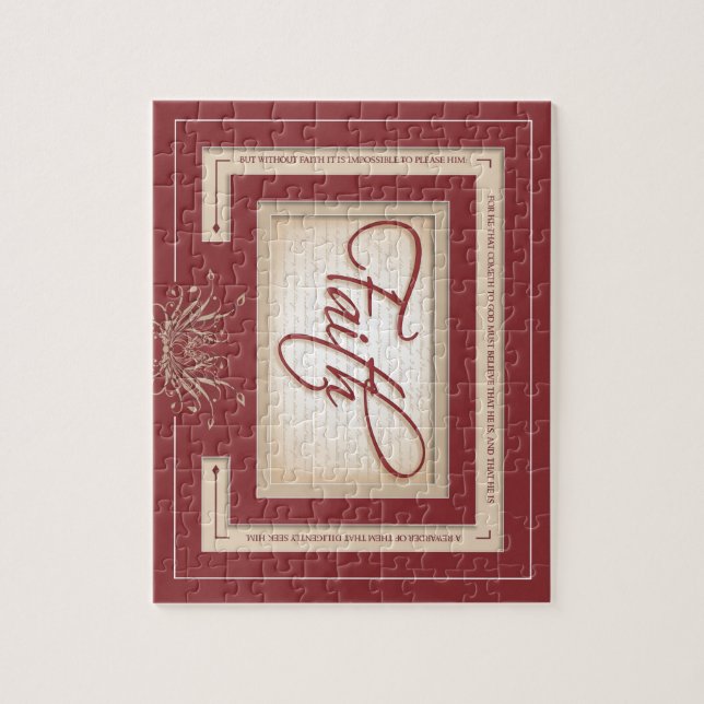 Faith in Red - Hebrews 11:6 Jigsaw Puzzle (Vertical)