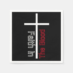 Faith In The Blood Christian Cross Napkin