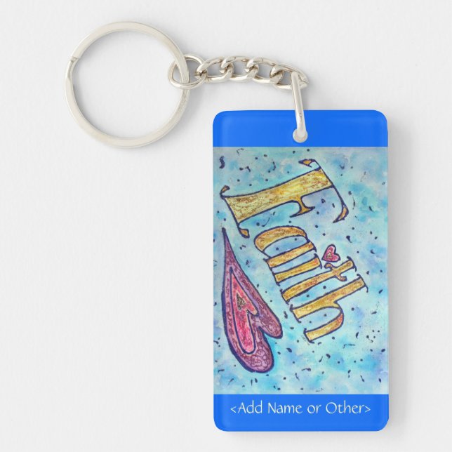 Faith Inspiration Word Art Porte - clé -Texte pers (Devant)