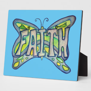 Faith Inspirational Papillon Peinture Plaque cadea
