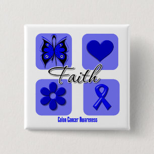 Faith Inspirations Colon Cancer 2 Inch Square Button
