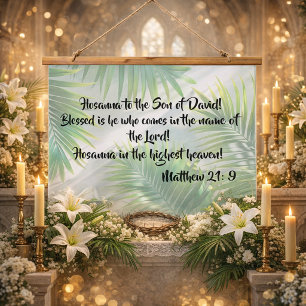 Faith-Inspired Palm Sunday Verse Hanging Tapestry