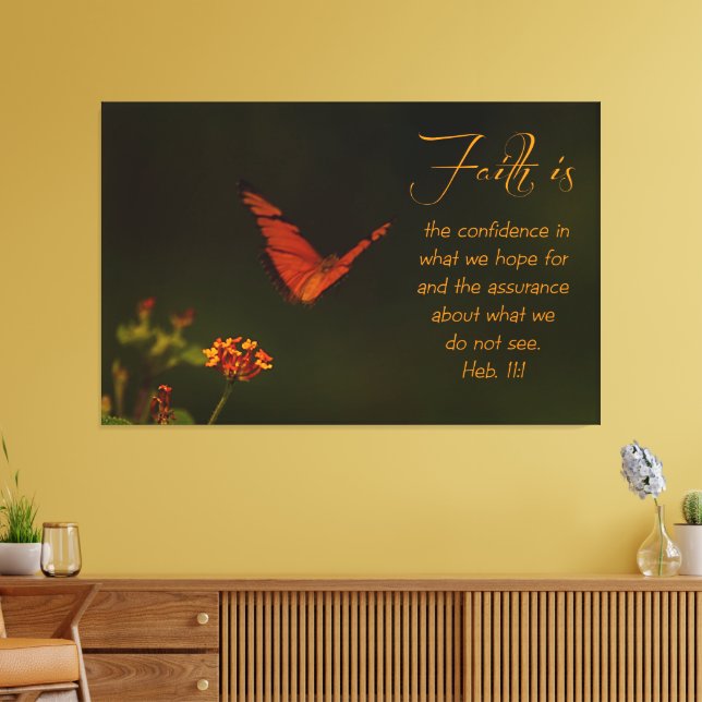 Faith is...Inspirational Scripture Canvas Print (Insitu(LivingRoom))