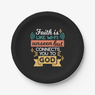 Faith Is Like WiFi Funny Christian Quote Art Paper Plate