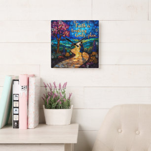 Faith is trusting God's plan.Proverbs 3:5-6 Square Wall Clock