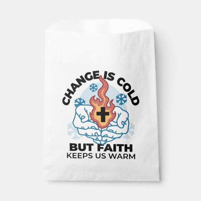 Faith Keeps Us Warm -  Uplifting Winter Artwork Favour Bag (Front)