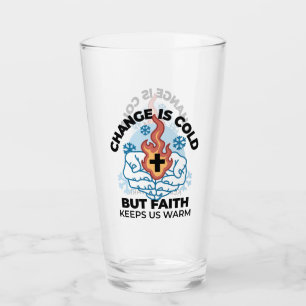 Faith Keeps Us Warm -  Uplifting Winter Artwork Glass