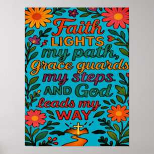  Faith Lights My Path Christian Art - Inspirationa Poster