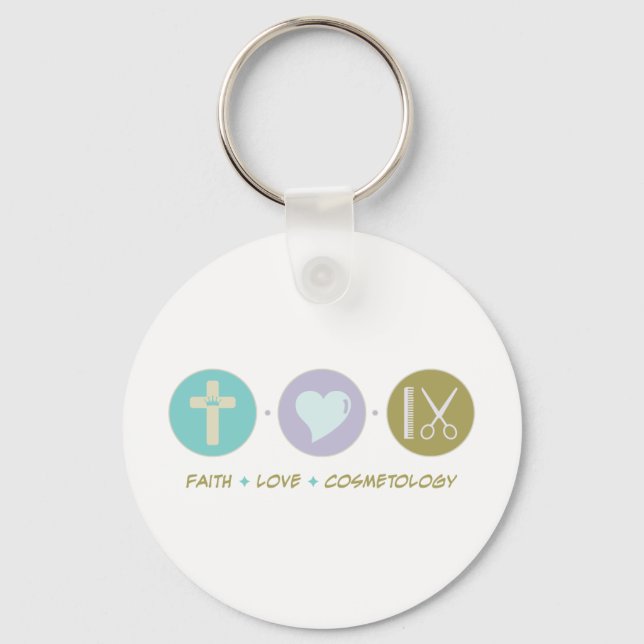Faith Love Cosmetology Keychain (Front)