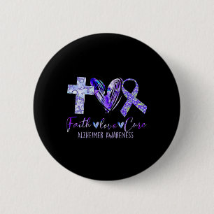 Faith Love Cure Heimerheimer 2 Inch Round Button
