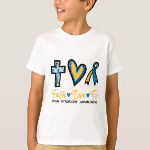 Faith Love Down Syndrome Awareness Christian Men W T-Shirt