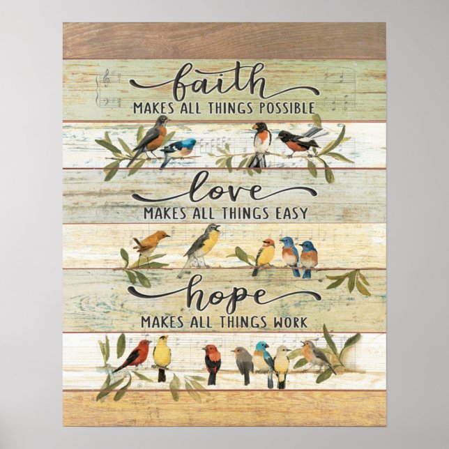 Faith, Love, Hope Bird  Poster (Front)