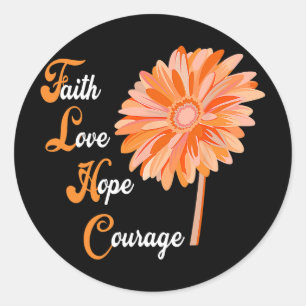 Faith Love Hope Courage Aml Leukaemia Awareness 1 Classic Round Sticker